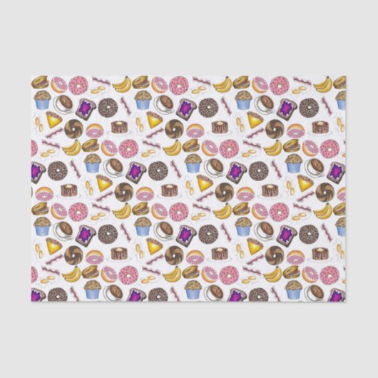 Papier Mousseline Petit-déjeuner Brunch Nourriture Bagel Donut OEufs (Recto)