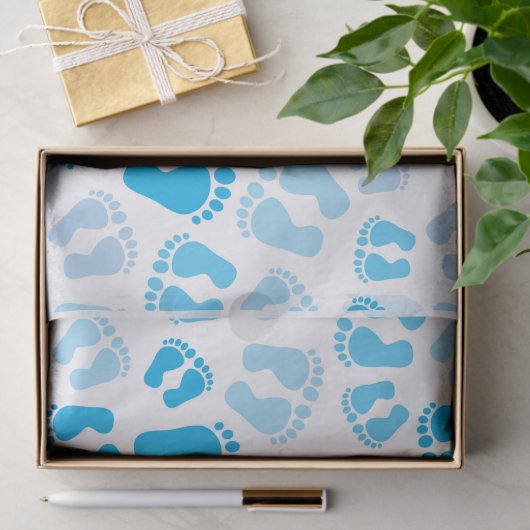 Papier Mousseline Petit garçon pieds bébé (Cadeau)