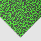 Papier Mousseline Petit imprimé léopard vert fluorescent (Détail)