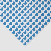 Papier Mousseline Petit Motif de Coeurs Bleus (Détail)