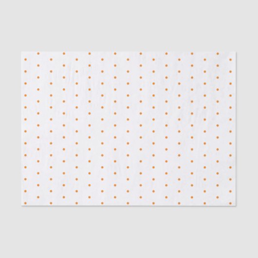 Papier Mousseline Petit motif de point orange de polka (Recto)
