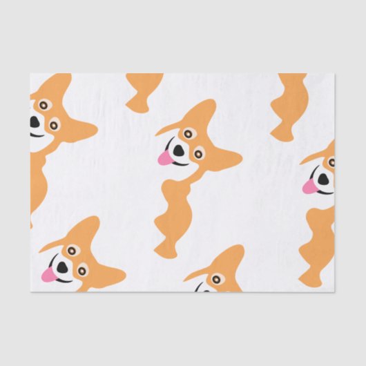 Papier Mousseline Petit motif mignon de corgi (Recto)