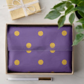 Papier Mousseline Petit Motif Pois : Purple et or (Cadeau)