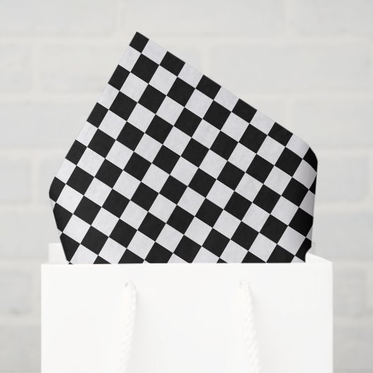 Papier Mousseline Petit noir et blanc coché (Sac cadeau)