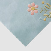 Papier Mousseline Petit Oiseau bleu rose Fleurs Papier Tissu (Détail)