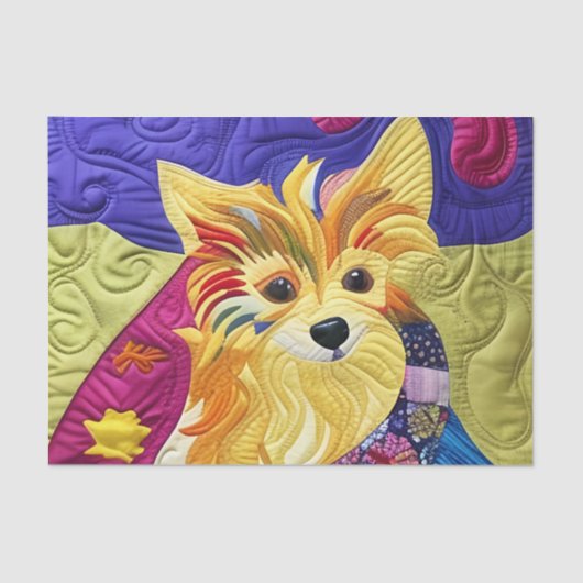 Papier Mousseline Petit Pom Puppy Quilt Comme Design (Recto)