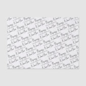 Papier Mousseline Petit script Nom d'entreprise et emballage du site (Recto)