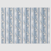 Papier Mousseline Petite Bébé Bleu Bande & Dentelle (Recto)