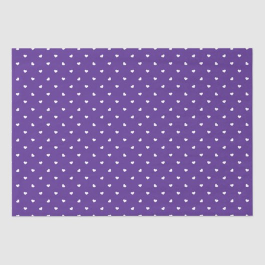 Papier Mousseline Petite coeur sur papier tissu violet clair (Recto)