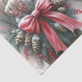 Papier Mousseline Petite fille et son cheval Noël rustique (Détail)