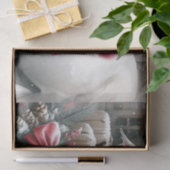 Papier Mousseline Petite fille et son cheval Noël rustique (Cadeau)