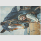 Papier Mousseline Petite fille gitane avec son cheval (Recto)
