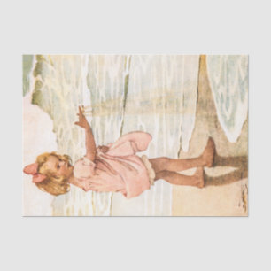 Papier Mousseline Petite fille jouant avec le sable Illustration Vin