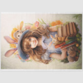 Papier Mousseline Petite fille sur papier découpage de Pâques 4 (Recto)