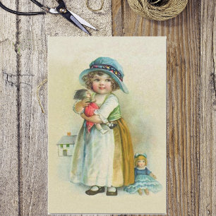 Papier Mousseline Petite fille vintage Chubby Cheeks Casquette Poupé