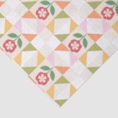 Papier Mousseline Petite fleur rouge bloc de patchwork (Détail)