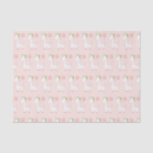 Papier Mousseline Petite Girafe Bébé avec Motif de la Couronne rose