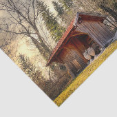 Papier Mousseline Petite Grange Rouge Avec Pots En Céramique (Détail)