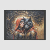 Papier Mousseline Petite hotte rouge : une princesse et un roi (Recto)