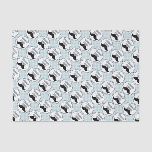 Papier Mousseline Petite moustache d'homme de beau baby shower (Recto)