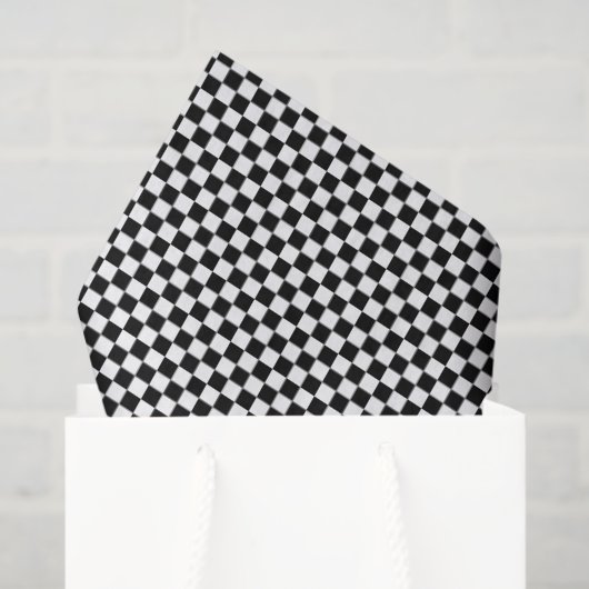 Papier Mousseline Petite noir et blanc coché (Sac cadeau)