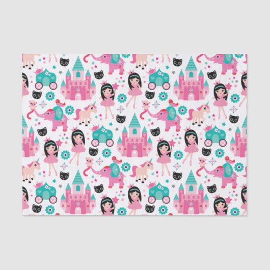 Papier Mousseline Petite princesse rose mignonne Unicorn Magical (Recto)