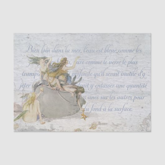 Papier Mousseline Petite Sirène Imaginaire français Découpage Vintag (Recto)