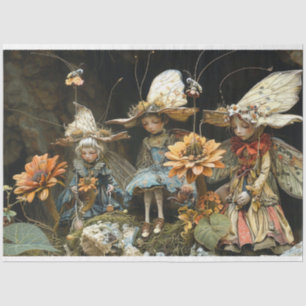 Papier Mousseline Petites créatures de bois de fée Découpage