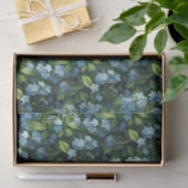 Papier Mousseline Petites fleurs bleues (Cadeau)