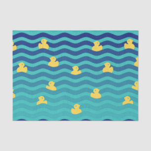 Papier Mousseline Petits canards jaunes flottants