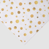 Papier Mousseline Petits cercles d'or sur le tissu élégant blanc (Détail)