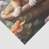 Papier Mousseline Petits chiots dans un panier, enfants (Détail)