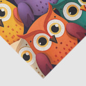 Papier Mousseline Petits Chouettes colorées (Détail)