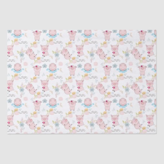 Papier Mousseline Petits cochons mignons (Recto)