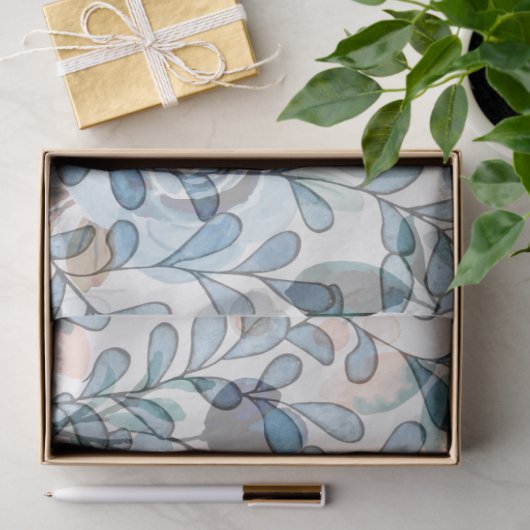 Papier Mousseline Petits Feuilles (Cadeau)