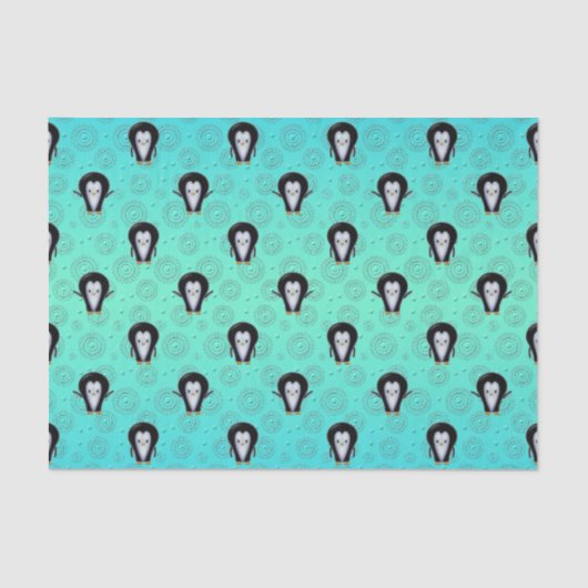 Papier Mousseline Petits pingouins mignons (Recto)