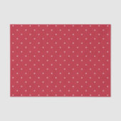 Papier Mousseline Petits points blancs sur fond rouge de Noël (Recto)