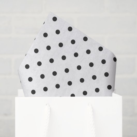 Papier Mousseline Petits points noirs sur l'emballage cadeau blanc (Sac cadeau)