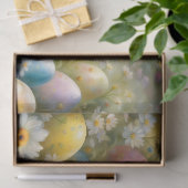 Papier Mousseline Petits poussins dans la prairie avec oeufs de Pâqu (Cadeau)