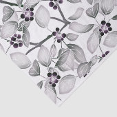 Papier Mousseline Petits raisins et Feuilles noirs et blancs (Détail)