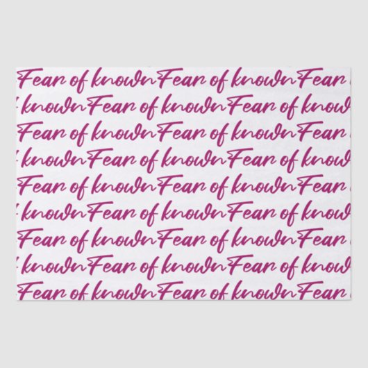 Papier Mousseline Peur connue (Recto)