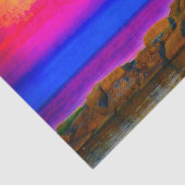 Papier Mousseline Phare Coucher de soleil coloré (Détail)