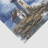 Papier Mousseline Phare de Charme avec Vagues (Détail)