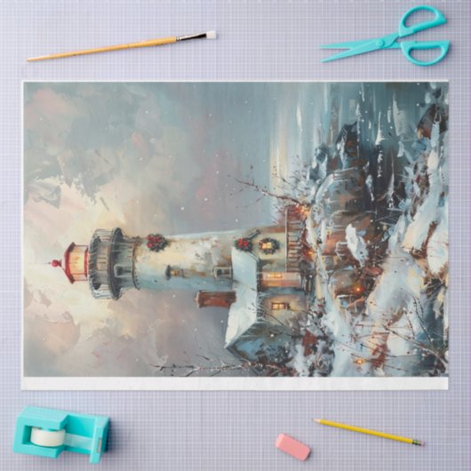 Papier Mousseline Phare de Noël (Artisanat)