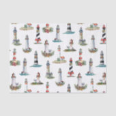 Papier Mousseline Phare de Noël nautique Blanc (Recto)