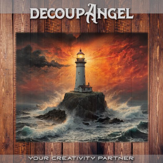 Papier Mousseline Phare du coucher de soleil de feu : un sentinel so