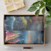 Papier Mousseline Phare Jardin floral sur la mer (Cadeau)