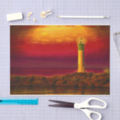 Papier Mousseline Phare nautique Burange Sky Sunset Lake (Artisanat)