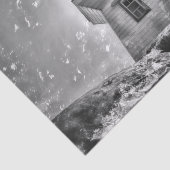 Papier Mousseline Phare Océan Côtier Noir Et Blanc Nautique (Détail)