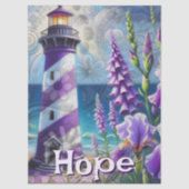 Papier Mousseline Phare Violet Floral Découpage personnalisée (Recto)